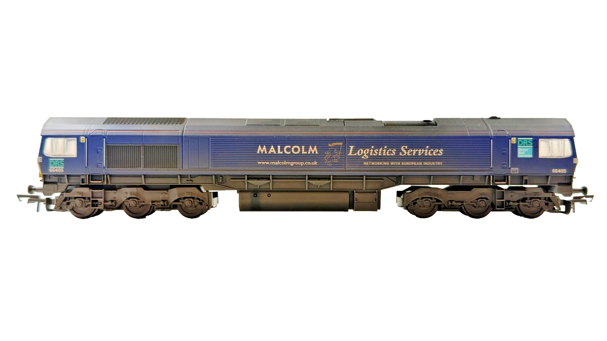 HORNBY OO GAUGE - R3886 - CLASS 66 DIESEL 66405 MALCOLM LOGISTICS TMC WEATHERED
