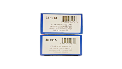 BACHMANN OO GAUGE - 38-191X - 10T BR INSULATED VAN BR WHITE (WEATHERED) TMC X 2