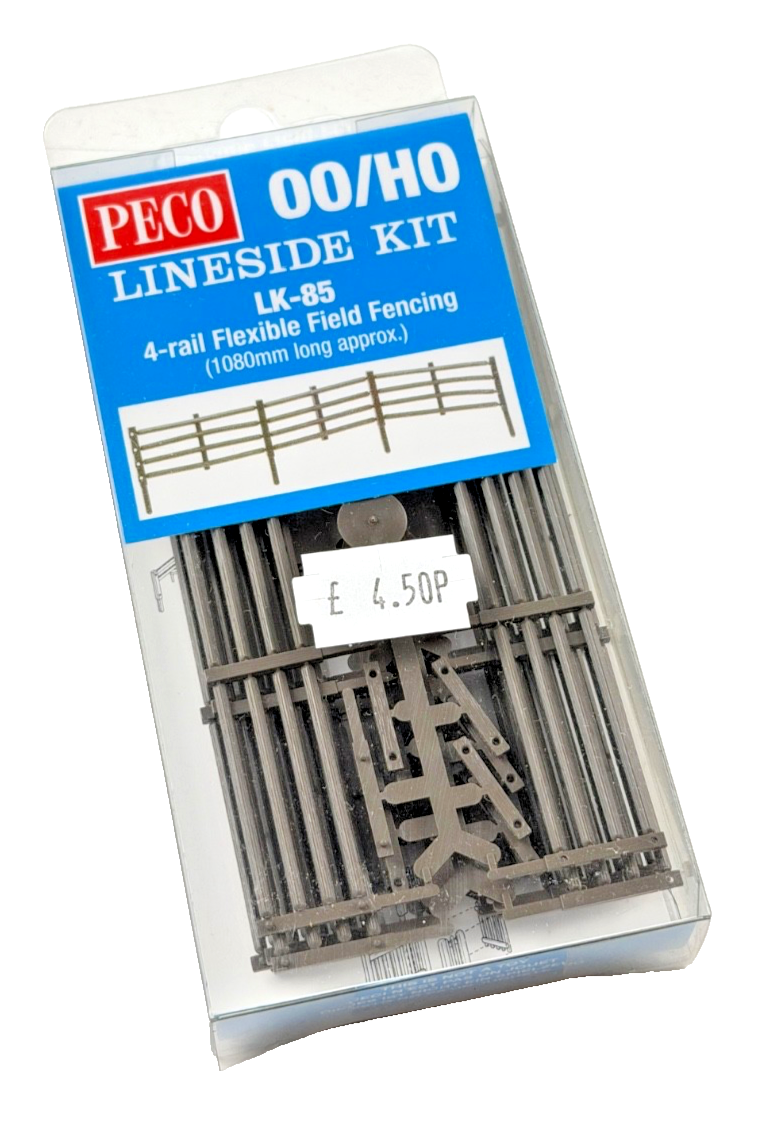 PECO OO/HO GAUGE LINESIDE KIT - LK-85 - 4-RAIL FLEXIBLE FIELD FENCING - SEALED