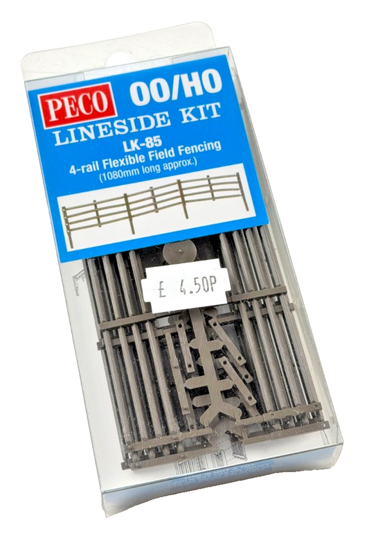 PECO OO/HO GAUGE LINESIDE KIT - LK-85 - 4-RAIL FLEXIBLE FIELD FENCING - SEALED