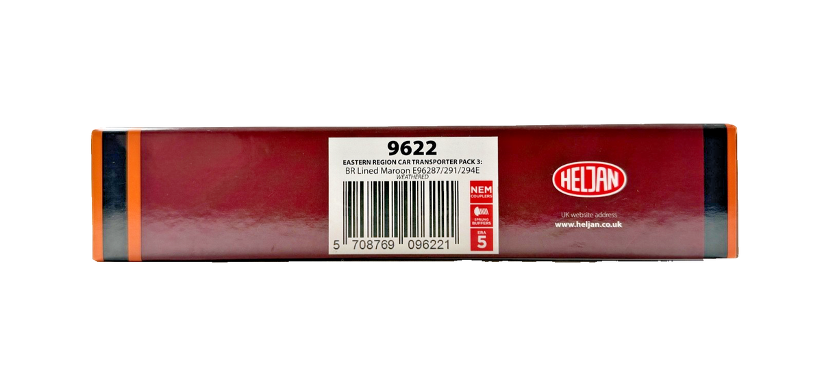 HELJAN OO GAUGE - 9622 - EASTERN REGION CAR TRANSPORTER PACK 2 BR MAROON (W)