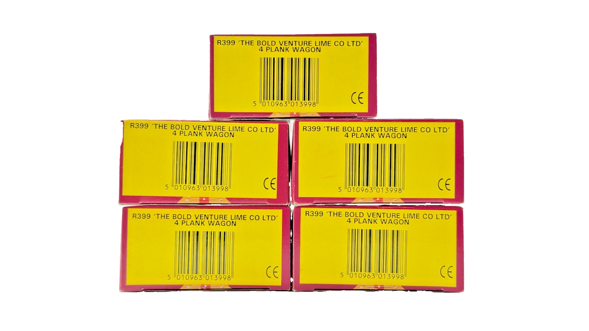 HORNBY OO GAUGE - R399 - THE BOLD VENTURE LIME CO 4 PLANK WAGON BOXED X 5