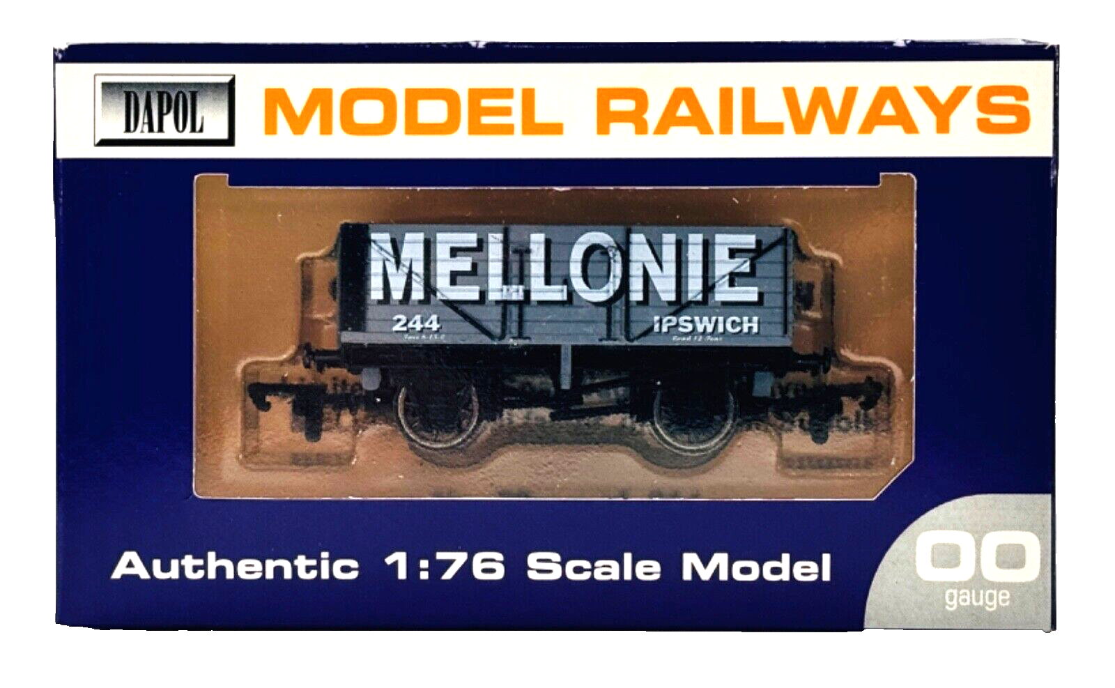 DAPOL 00 GAUGE - MELLONIE COLLIERY OF IPSWICH PLANK WAGON 244 (LIMITED EDITION)