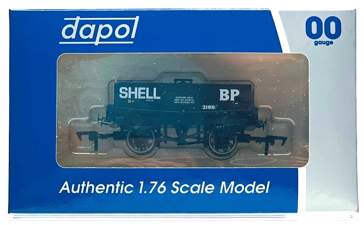 DAPOL 00 GAUGE - SHELL BP RECTANGULAR TANK WAGON 3196 (BURNHAM LTD ED)