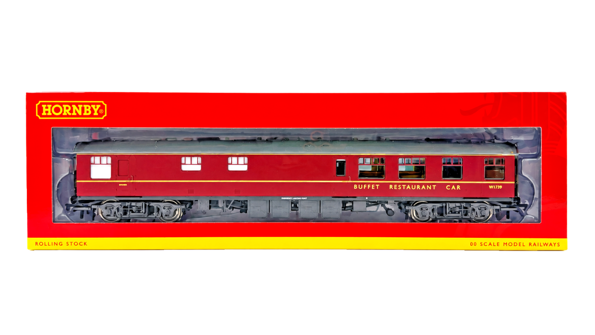 HORNBY OO GAUGE - R4971 - BR MK1 MAROON RESTAURANT BUFFET COACH NO.W1739 BOXED
