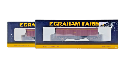GRAHAM FARISH N GAUGE - 373-600B - RAKE OF TWO 46 TON VGA SLIDING WALL VANS EWS