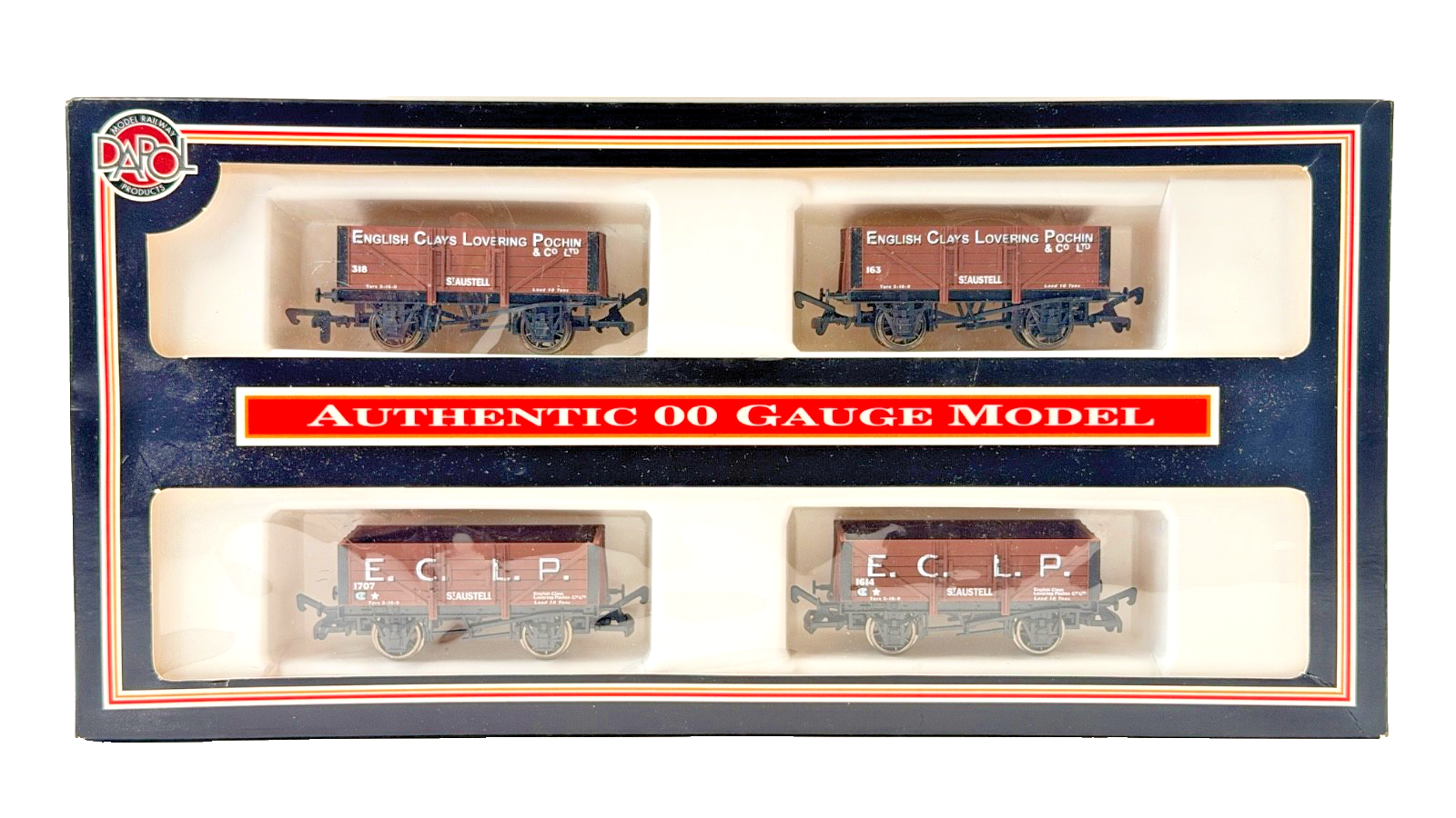 DAPOL 00 GAUGE - ENGLISH CLAYS LOVERING POCHIN CORNWALL 4 PACK (LIMITED EDITION)