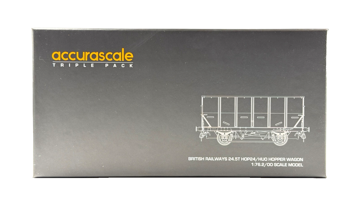 ACCURASCALE OO GAUGE - ACC1019-HUO-U - BR 24.5T HOP/HUO COAL HOPPER BR GREY