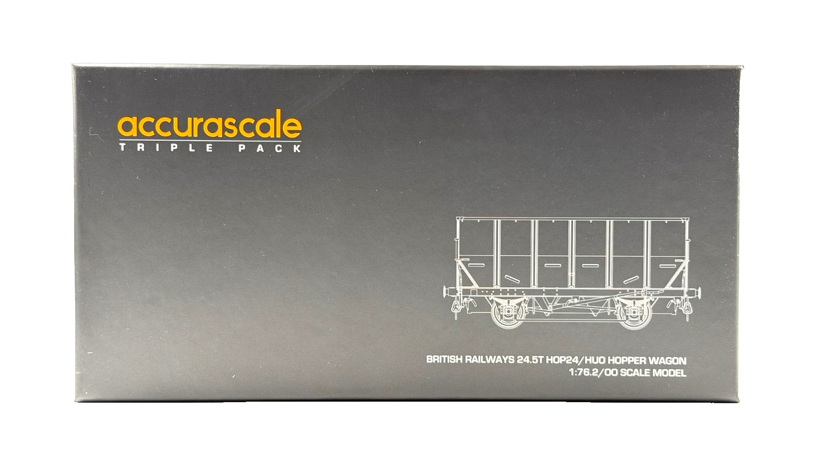 ACCURASCALE OO GAUGE - ACC1019-HUO-U - BR 24.5T HOP/HUO COAL HOPPER BR GREY