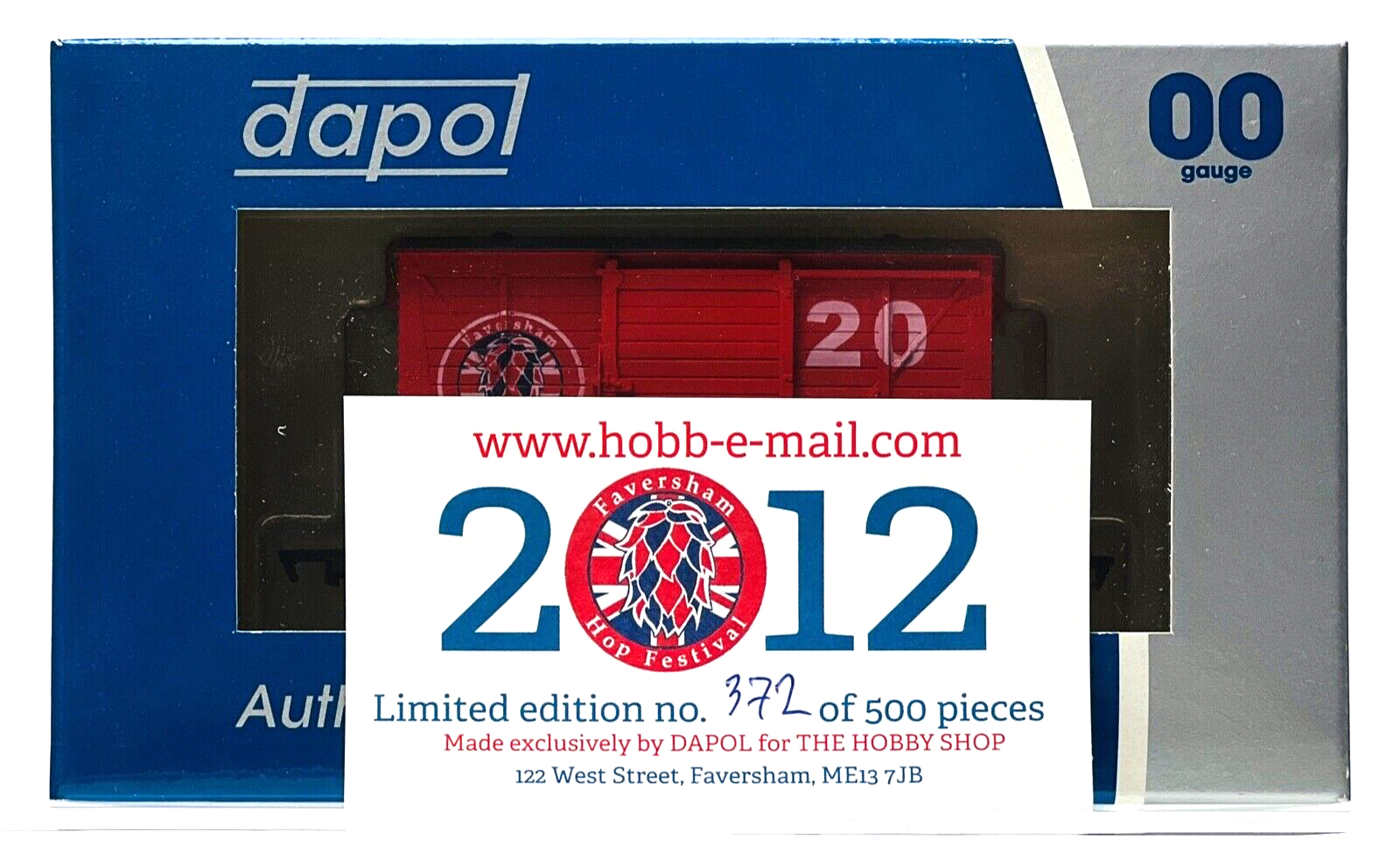 DAPOL 00 GAUGE - FAVERSHAM HOP FESTIVAL VENT VAN 2012 RED (LIMITED EDITION)