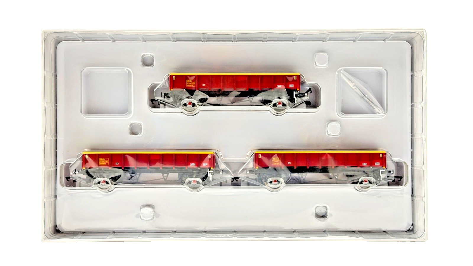 ACCURASCALE OO GAUGE - ACC2551MHA-DB2 - DB MHA 33.1T 2-AXLE BALLAST BOX WAGONS