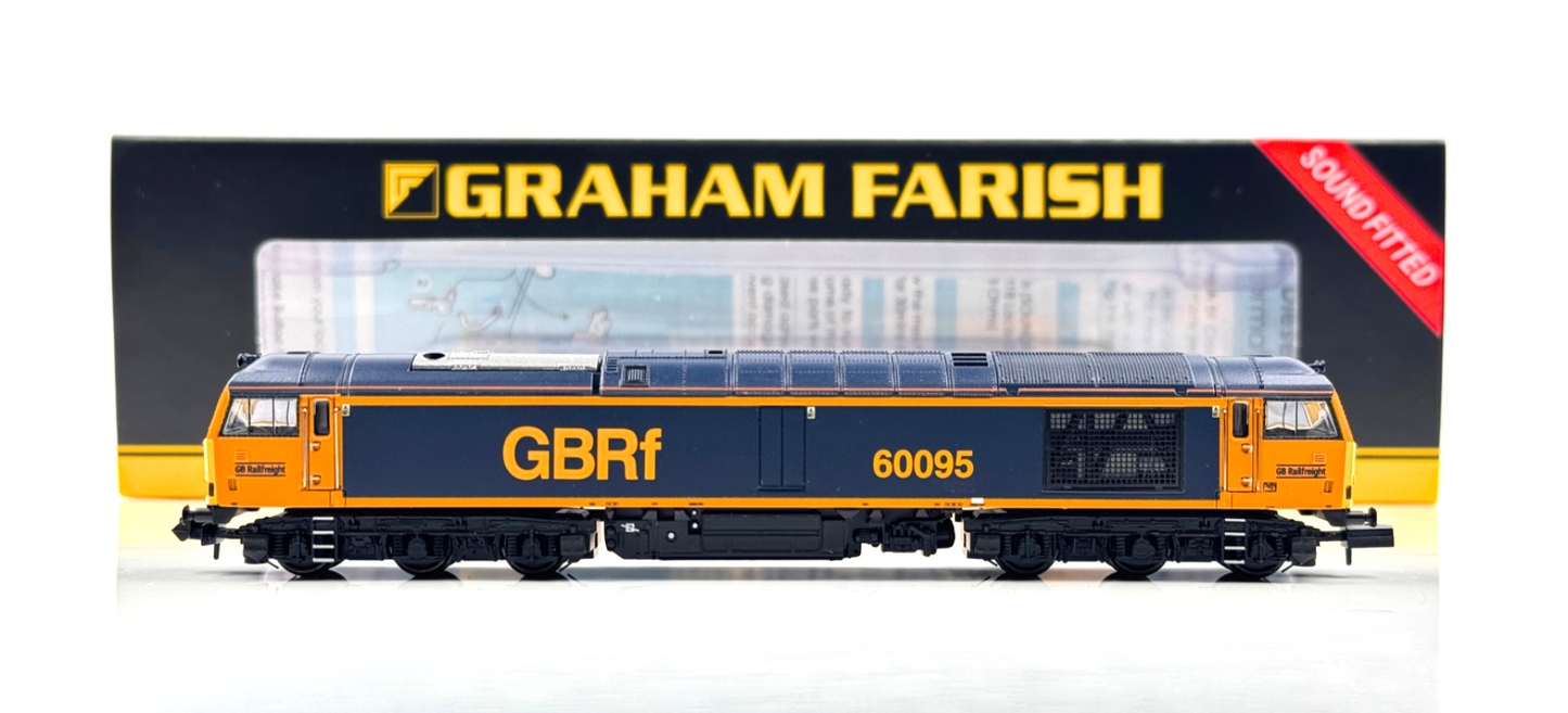 GRAHAM FARISH N GAUGE - 371-360SF - CLASS 60 DIESEL 60095 GBRF DCC SOUND BOXED