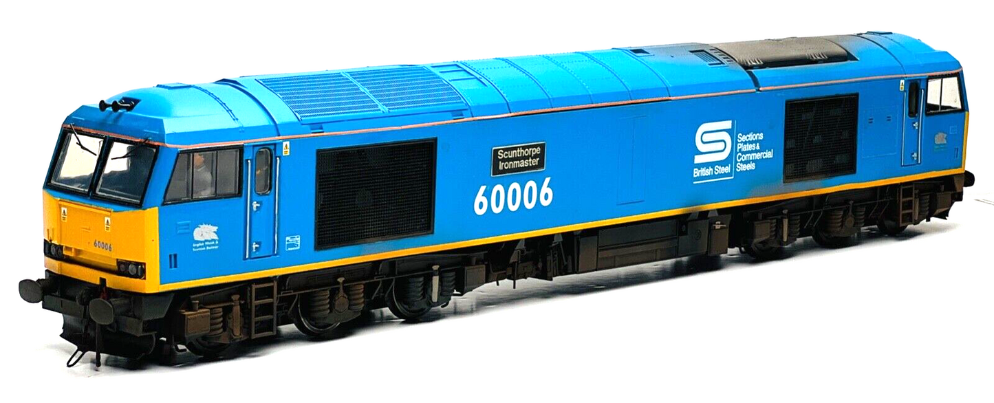 HELJAN O GAUGE CLASS 60 BRITISH STEEL 60006 'SCUNTHORPE IRONMASTER' RESPRAY