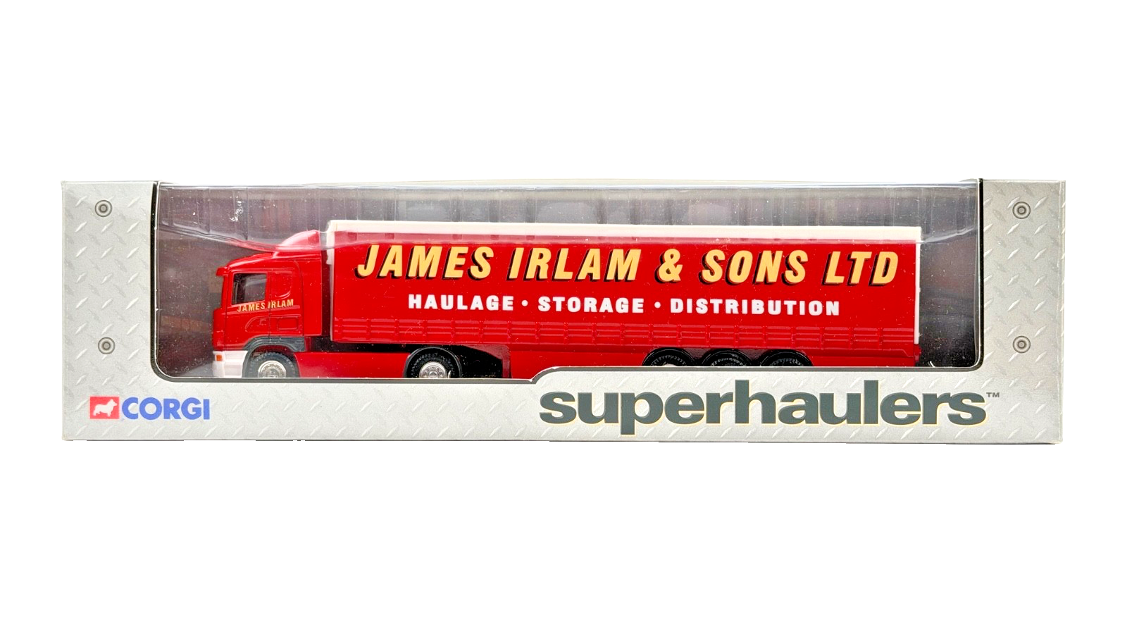 CORGI 1:64 SCALE - 59509 - SCANIA CURTAINSIDE JAMES IRLAM SUPERHAULERS BOXED