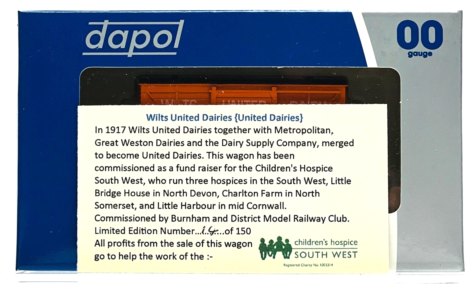 DAPOL 00 GAUGE - 'WILTS UNITED DAIRIES' MELKSHAM ORANGE VENT (LIMITED EDITION)