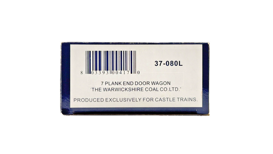 BACHMANN 00 GAUGE - 37-080L - 7 PLANK WAGON WARWICKSHIRE COAL CO LTD COVENTRY