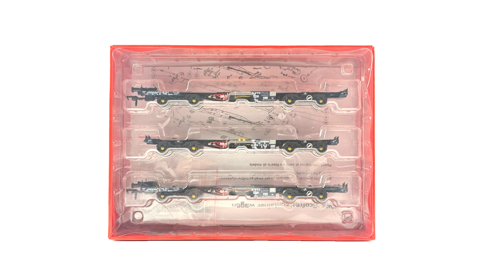 REVOLUTION TRAINS OO GAUGE - FWA-4111A - ECOFRET CONTAINER FLAT TRIPLE PACK