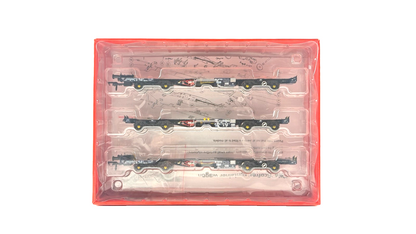 REVOLUTION TRAINS OO GAUGE - FWA-4111A - ECOFRET CONTAINER FLAT TRIPLE PACK
