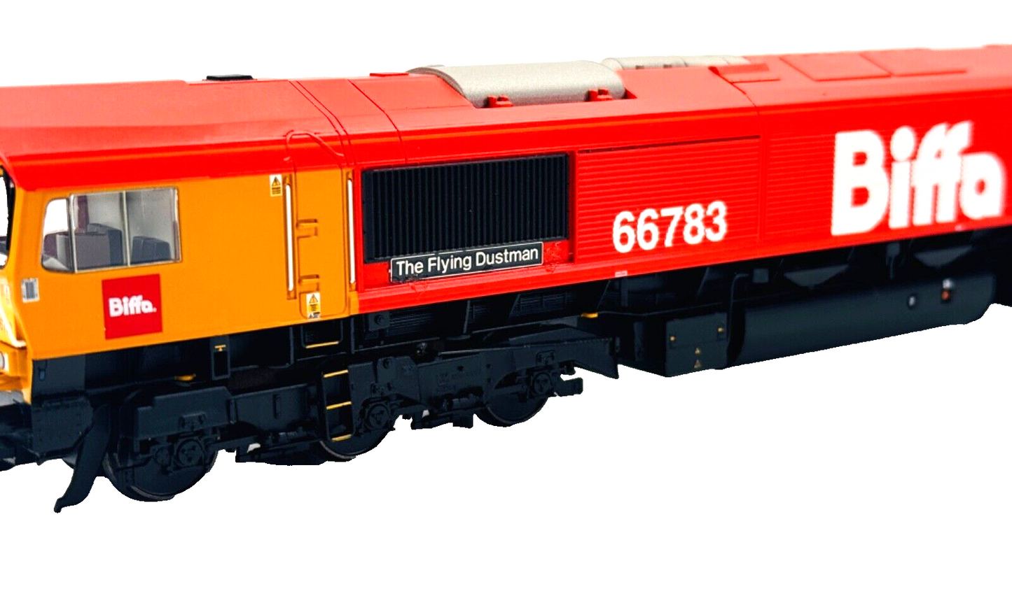 BACHMANN 00 GAUGE - 32-741 - CLASS 66 DIESEL 66783 GBRF BIFFA 'FLYING DUSTMAN'