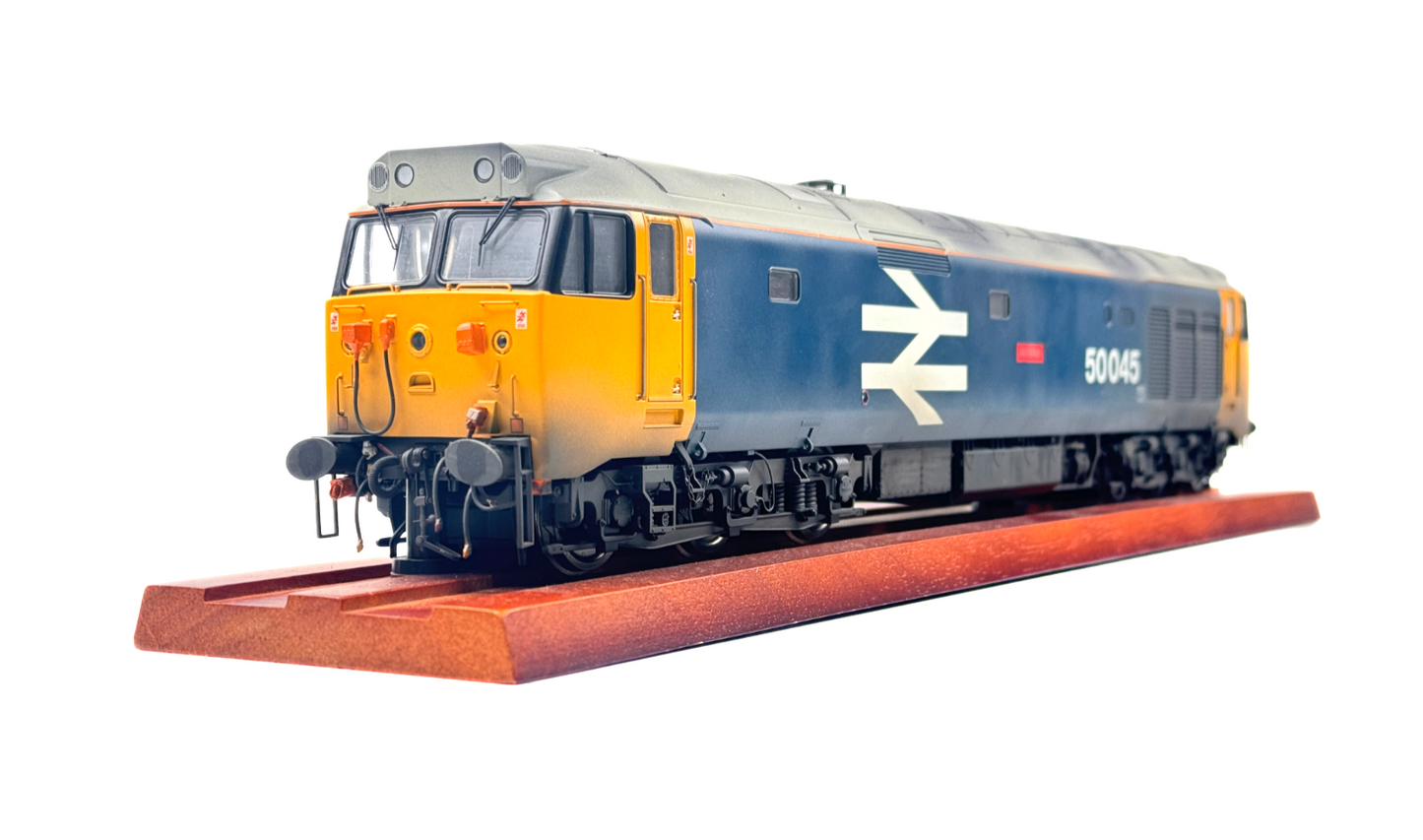 HELJAN O GAUGE - CLASS 50 DIESEL 50045 BR LARGE LOGO ACHILLES WEATHERED/RENAMED