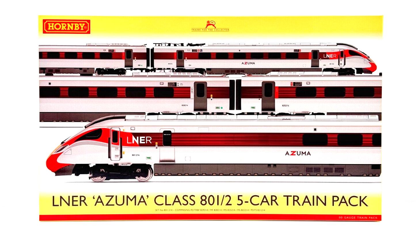 HORNBY 00 GAUGE - R3965 - LNER "AZUMA" CLASS 801/2 5 CAR TRAIN PACK - NEW BOXED