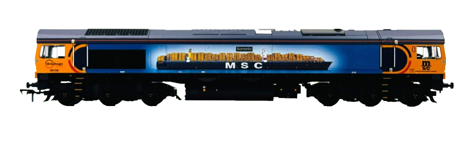 BACHMANN 00 GAUGE - 32-727W - CLASS 66 DIESEL 66709 GBRF MSC 'SORRENTO' KERNOW