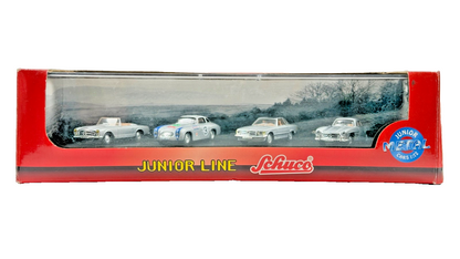 SCHUCO JUNIOR LINE 1/72 SCALE MERCEDES BENZ SILVER FOUR CAR GIFT SET BOXED