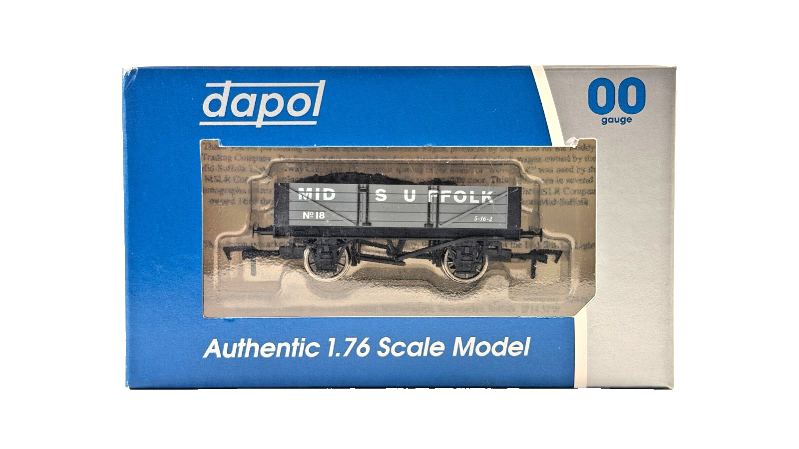 DAPOL 00 GAUGE - MID SUFFOLK GREY PLANK WAGON NO.18 (LIMITED EDITION)