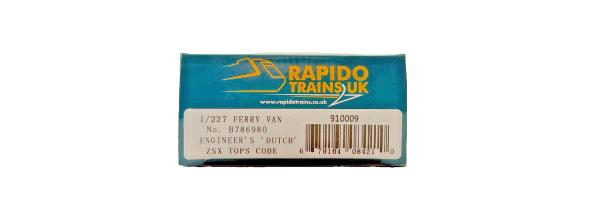 RAPIDO OO GAUGE - 910009 - 1/227 FERRY VAN NO.B786980 ENGINEERS DUTCH ZSX