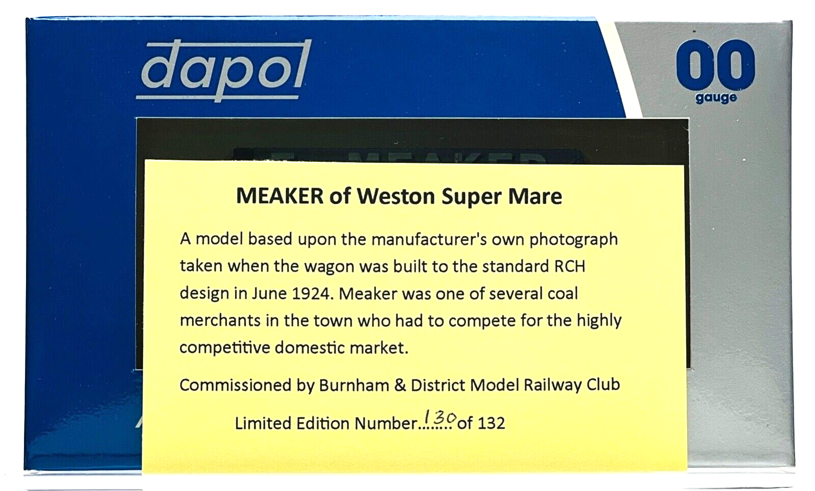 DAPOL 00 GAUGE - MEAKER WESTON SUPER MARE PLANK WAGON (BURNHAM LIMITED EDITION)