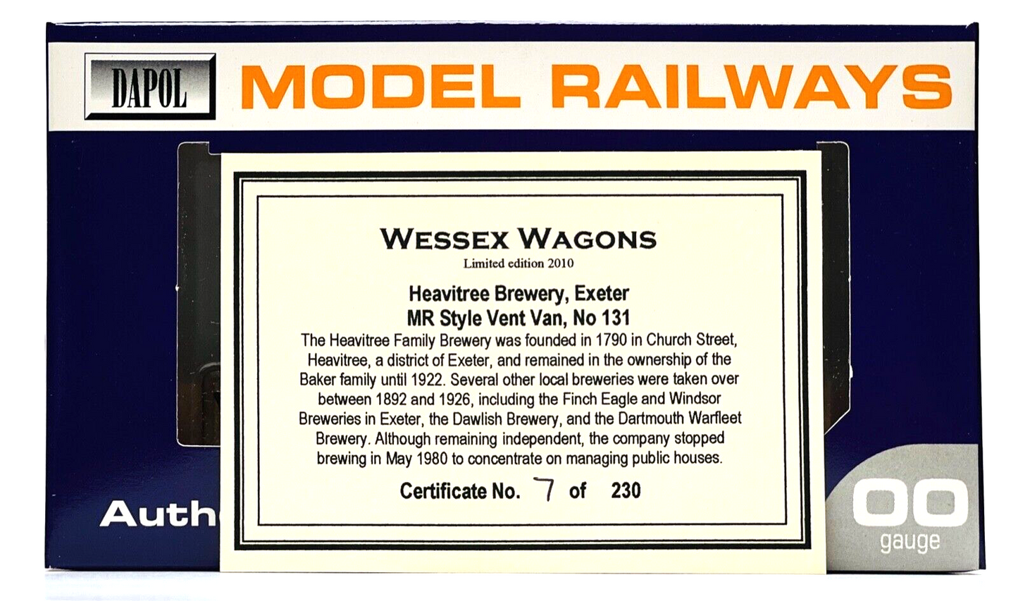 DAPOL 00 GAUGE - HEAVITREE BREWERY EXETER MR STYLE VENT VAN 131 (WESSEX WAGONS)