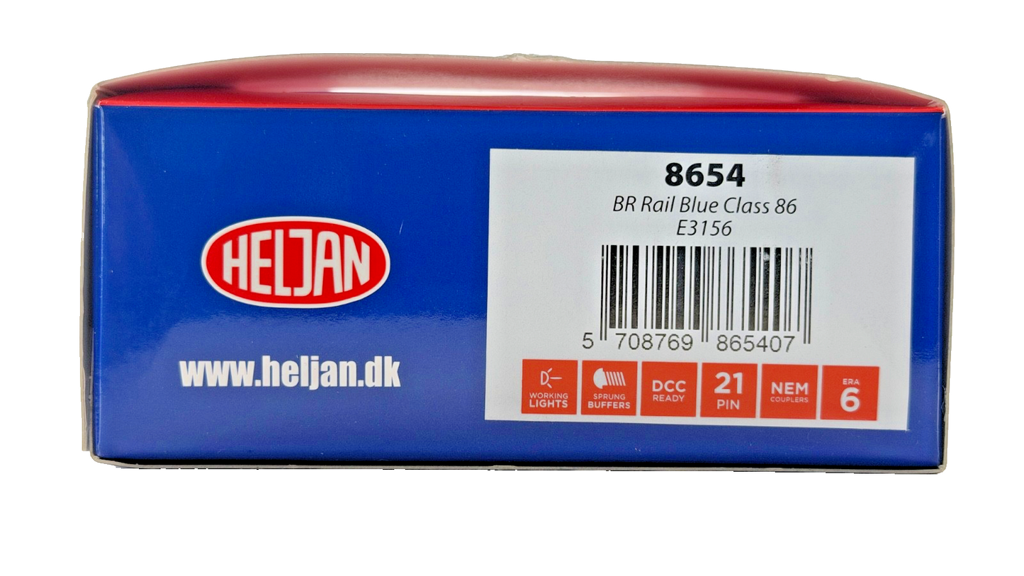 HELJAN OO GAUGE - 8654 - CLASS 86 ELECTRIC LOCOMOTIVE BR RAIL BLUE E3156 BOXED