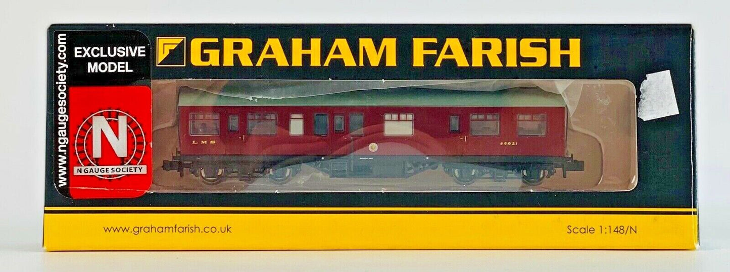 GRAHAM FARISH N GAUGE - 374-875S - INSPECTION SALOON LMS CRIMSON LAKE N SOCIETY