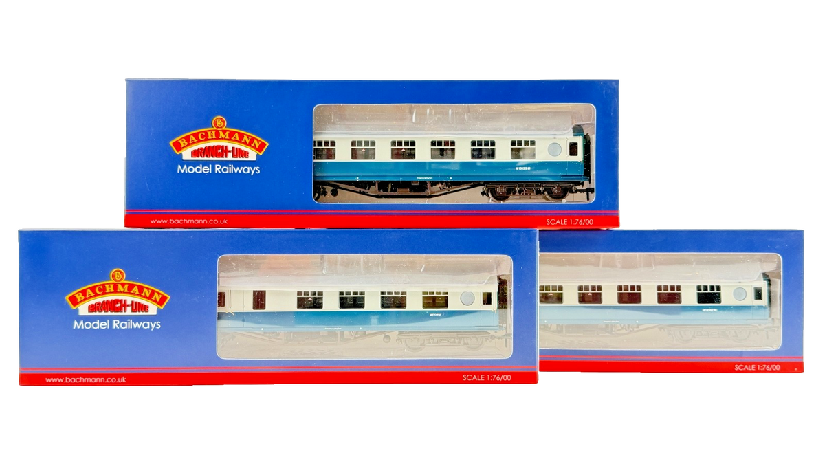 BACHMANN OO GAUGE - 39-452/39-452A/39-462 - BR BLUE & GREY 57FT PORTHOLE COACHES