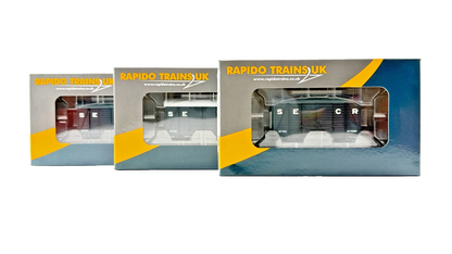 RAPIDO OO GAUGE - 927002/927001/927011 - SECR GREY 10T VENT VANS BOXED X 3