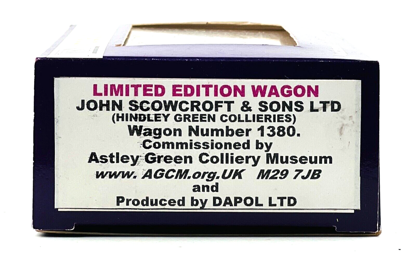 DAPOL 00 GAUGE - JOHN SCOWCROFT & CO HINDLEY GREEN WIGAN 1380 (LIMITED EDITION)