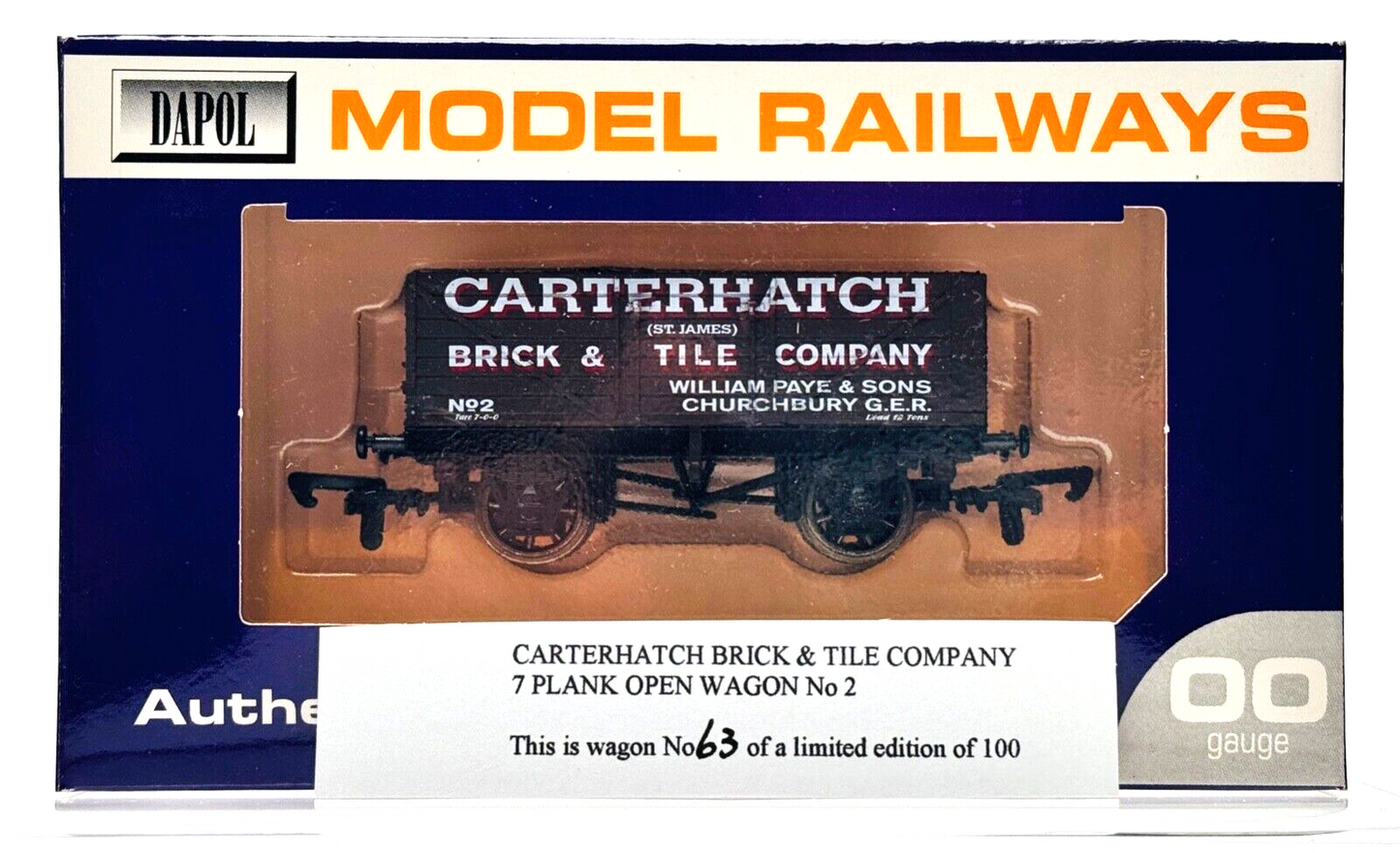 DAPOL 00 GAUGE - CARTERHATCH BRICK & TILE COMPANY PLANK WAGON NO.2 (LIMITED ED)