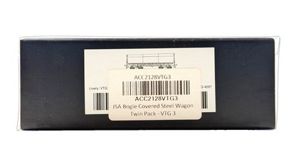 ACCURASCALE OO GAUGE - ACC2128VTG3 - JSA BOGIE COVERED STEEL WAGON TWIN PACK VTG