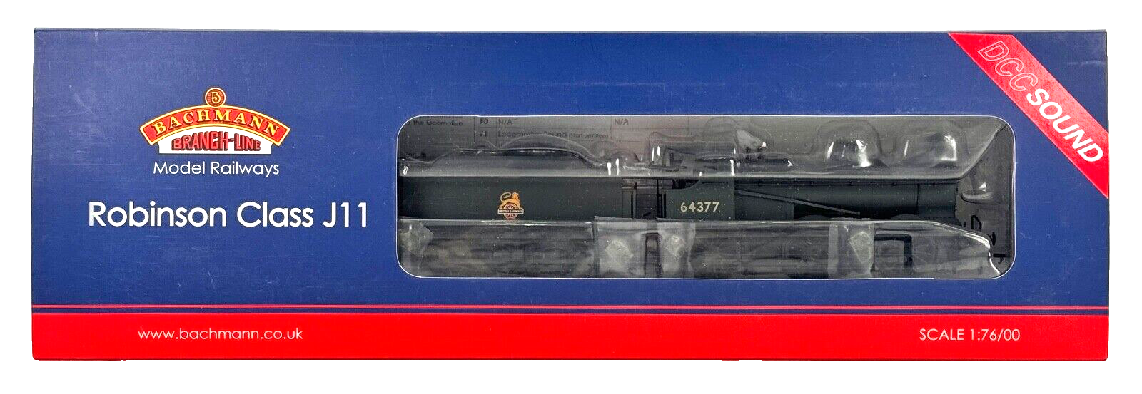 BACHMANN 00 GAUGE - 31-321DS - CLASS J11 64377 BR BLACK (WEATHERED) DCC SOUND