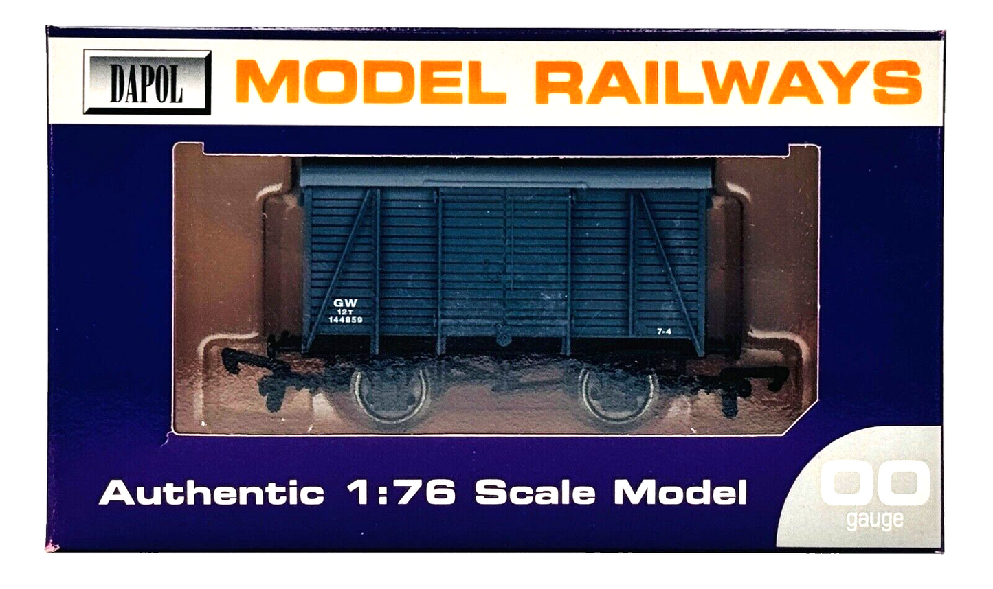 DAPOL 00 GAUGE - B636 - GWR GREAT WESTERN RAILWAY 12T BOX VAN 144859 - BOXED