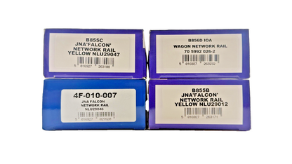 DAPOL OO GAUGE - RAKE OF 4 NETWORK RAIL YELLOW JNA FALCON/IOA WAGONS BOXED
