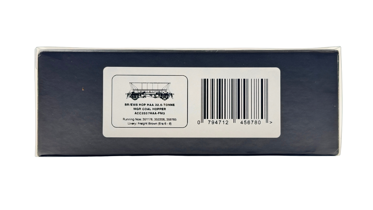 ACCURASCALE OO GAUGE - ACC2557HAA-FM3 - BR/EWS HOP HAA 32.5T MGR COAL HOPPERS