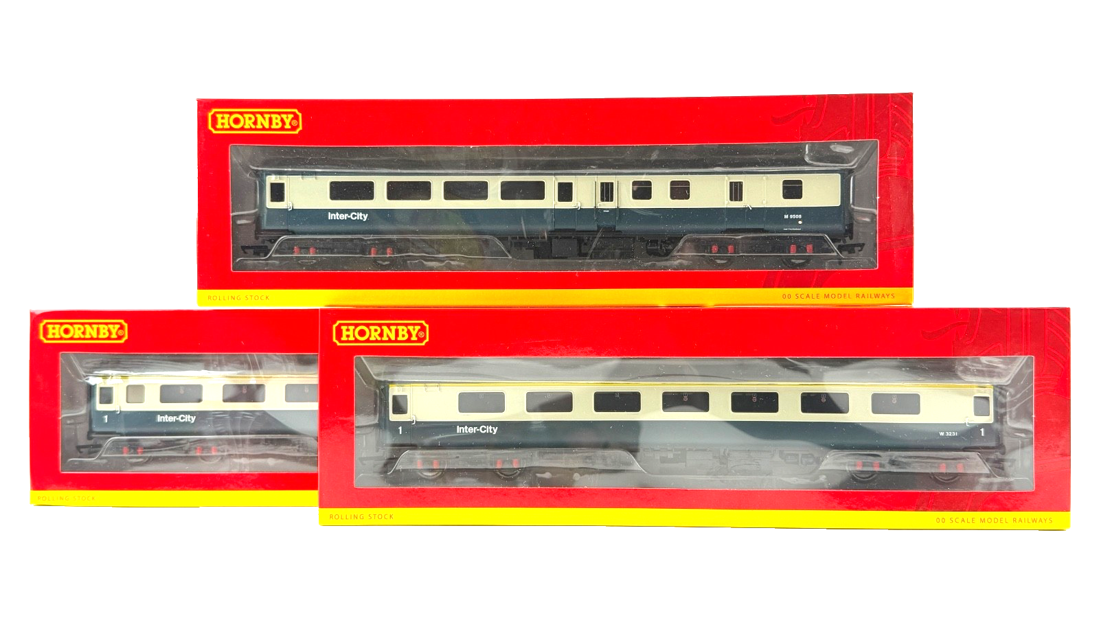 HORNBY OO GAUGE - R4611A/R4614A/R4615A - RAKE OF 3 BR BLUE INTERCITY MK2 COACHES