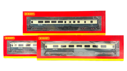 HORNBY OO GAUGE - R4611A/R4614A/R4615A - RAKE OF 3 BR BLUE INTERCITY MK2 COACHES