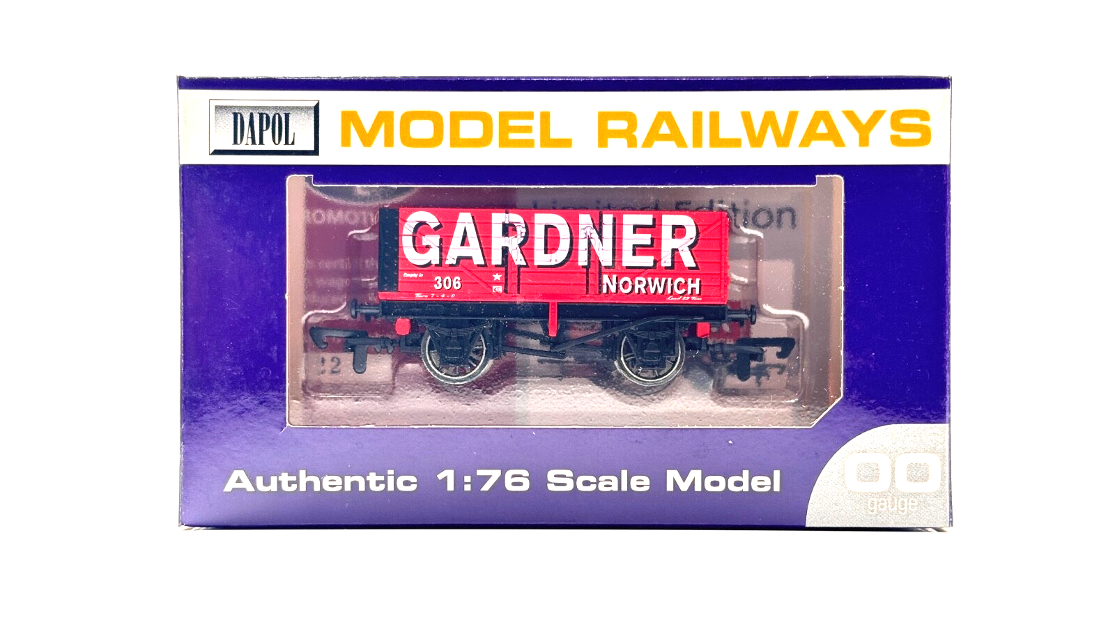 DAPOL 00 GAUGE - GARDNER OF NORWICH 7 PLANK WAGON NO.306 (LIMITED EDITION)