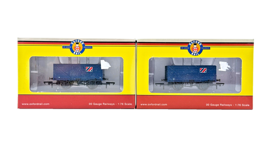 OXFORD RAIL OO GAUGE - GV6016 - PAIR OF ALLIED STEEL & WIRE 7 PLANK WAGONS BOXED