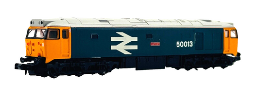 GRAHAM FARISH N GAUGE - CLASS 50 DIESEL 50013 LARGE LOGO 'AGINCOURT' - BOXED