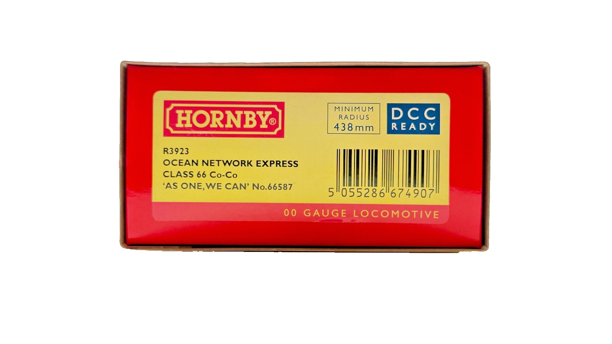 HORNBY OO GAUGE - R3923 - CLASS 66 DIESEL 66587 OCEAN NETWORK EXPRESS BOXED