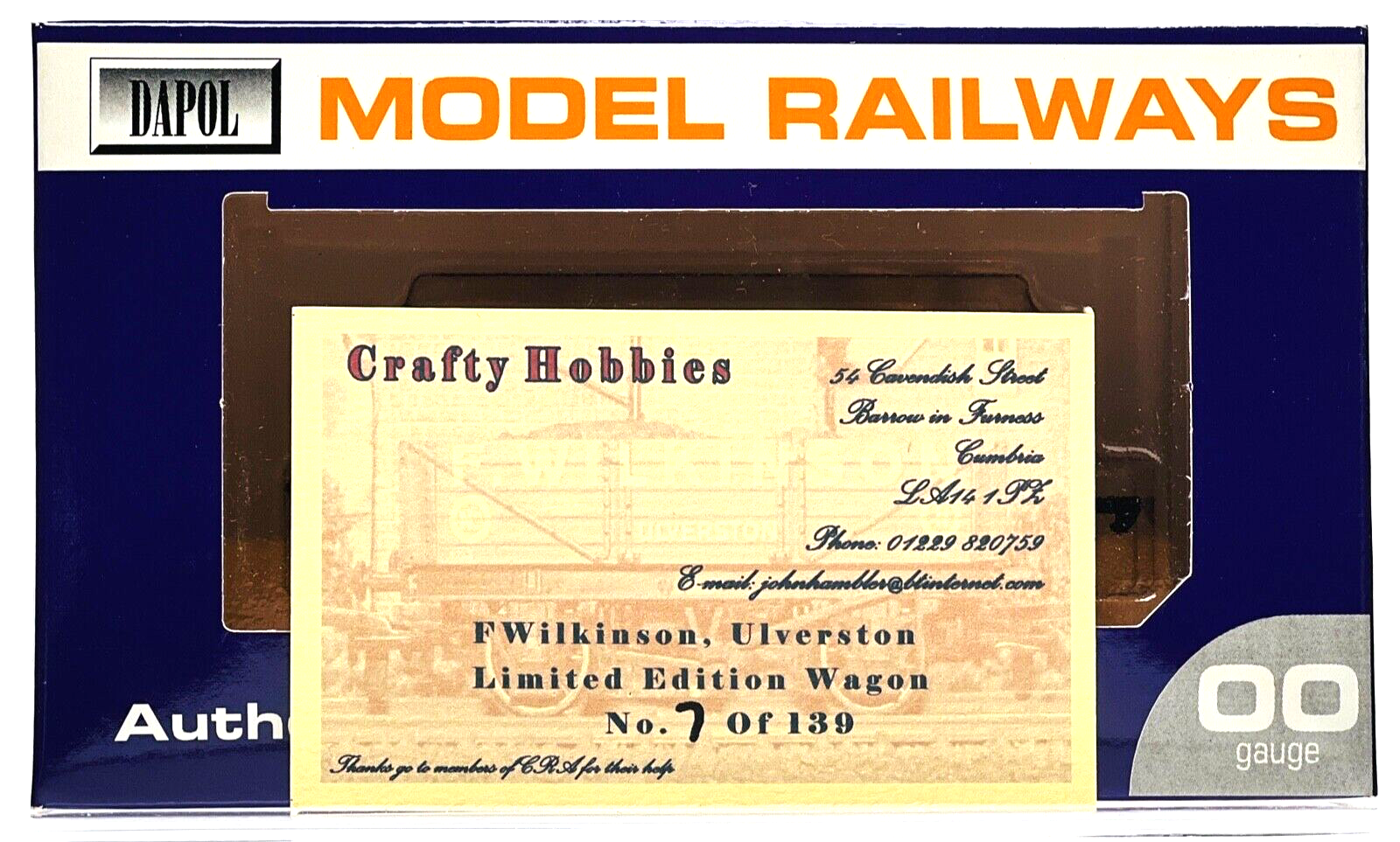 DAPOL 00 GAUGE - F. WILKINSON OF ULVERSTON PLANK WAGON NO.11 (LIMITED EDITION)