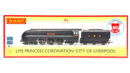 HORNBY OO GAUGE - R30453 - LMS PRINCESS CORONATION CITY OF LIVERPOOL VE DAY 80TH